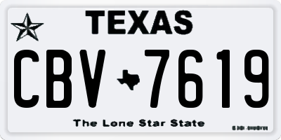 TX license plate CBV7619