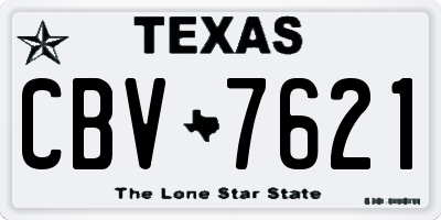 TX license plate CBV7621
