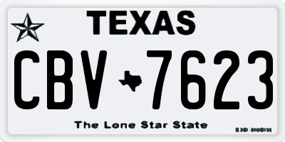 TX license plate CBV7623