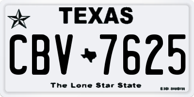 TX license plate CBV7625