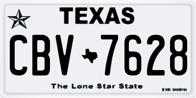 TX license plate CBV7628