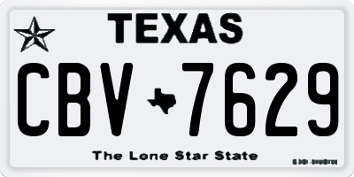 TX license plate CBV7629