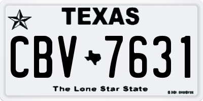 TX license plate CBV7631