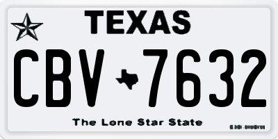 TX license plate CBV7632