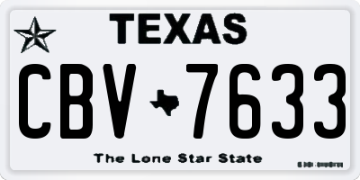 TX license plate CBV7633