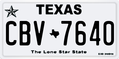 TX license plate CBV7640