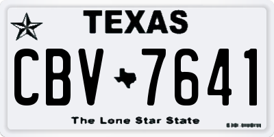 TX license plate CBV7641