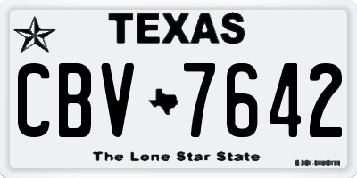 TX license plate CBV7642