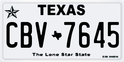 TX license plate CBV7645