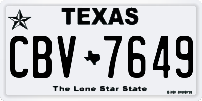 TX license plate CBV7649