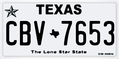TX license plate CBV7653