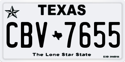 TX license plate CBV7655