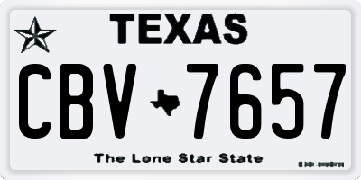 TX license plate CBV7657