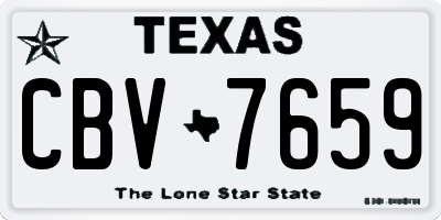 TX license plate CBV7659