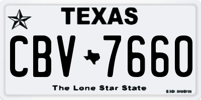 TX license plate CBV7660