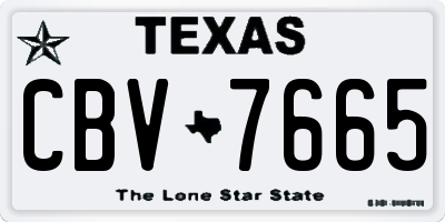 TX license plate CBV7665