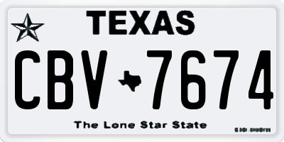 TX license plate CBV7674