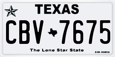 TX license plate CBV7675