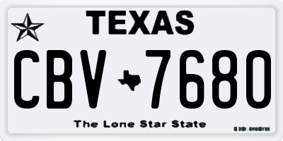 TX license plate CBV7680