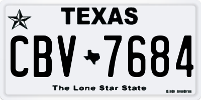 TX license plate CBV7684