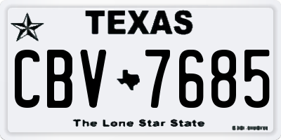 TX license plate CBV7685