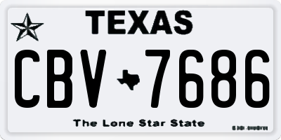 TX license plate CBV7686