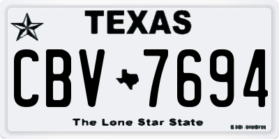 TX license plate CBV7694