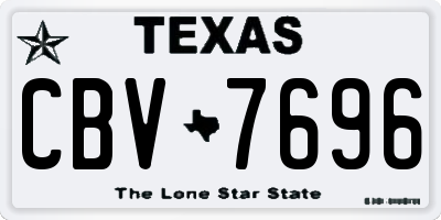 TX license plate CBV7696
