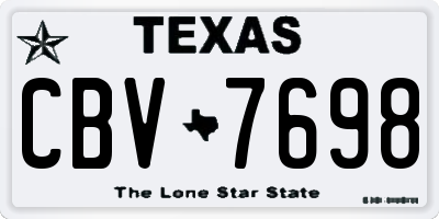 TX license plate CBV7698