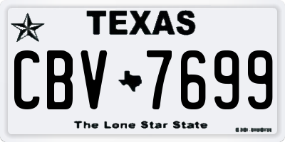 TX license plate CBV7699