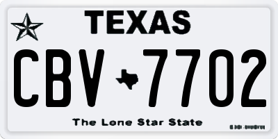 TX license plate CBV7702