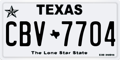 TX license plate CBV7704