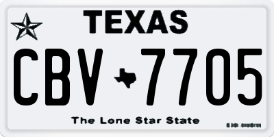 TX license plate CBV7705