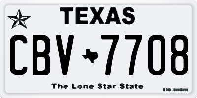 TX license plate CBV7708