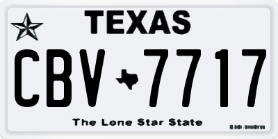 TX license plate CBV7717