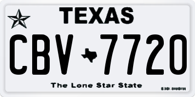 TX license plate CBV7720