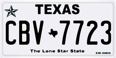 TX license plate CBV7723