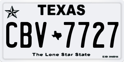 TX license plate CBV7727