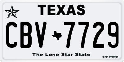 TX license plate CBV7729