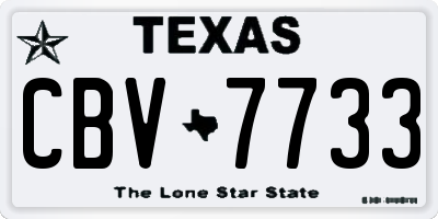TX license plate CBV7733