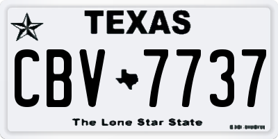 TX license plate CBV7737