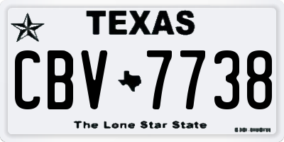 TX license plate CBV7738