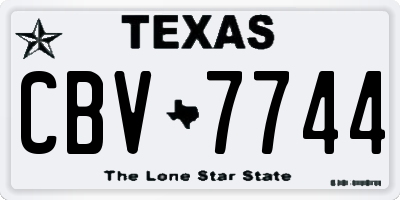 TX license plate CBV7744