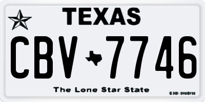 TX license plate CBV7746