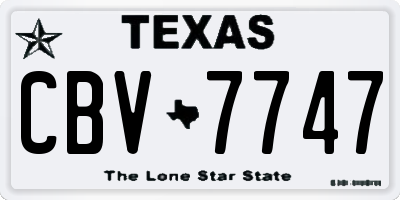 TX license plate CBV7747