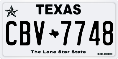 TX license plate CBV7748