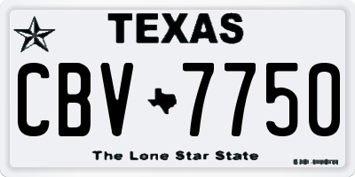 TX license plate CBV7750