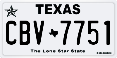 TX license plate CBV7751
