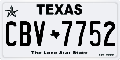 TX license plate CBV7752