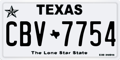 TX license plate CBV7754